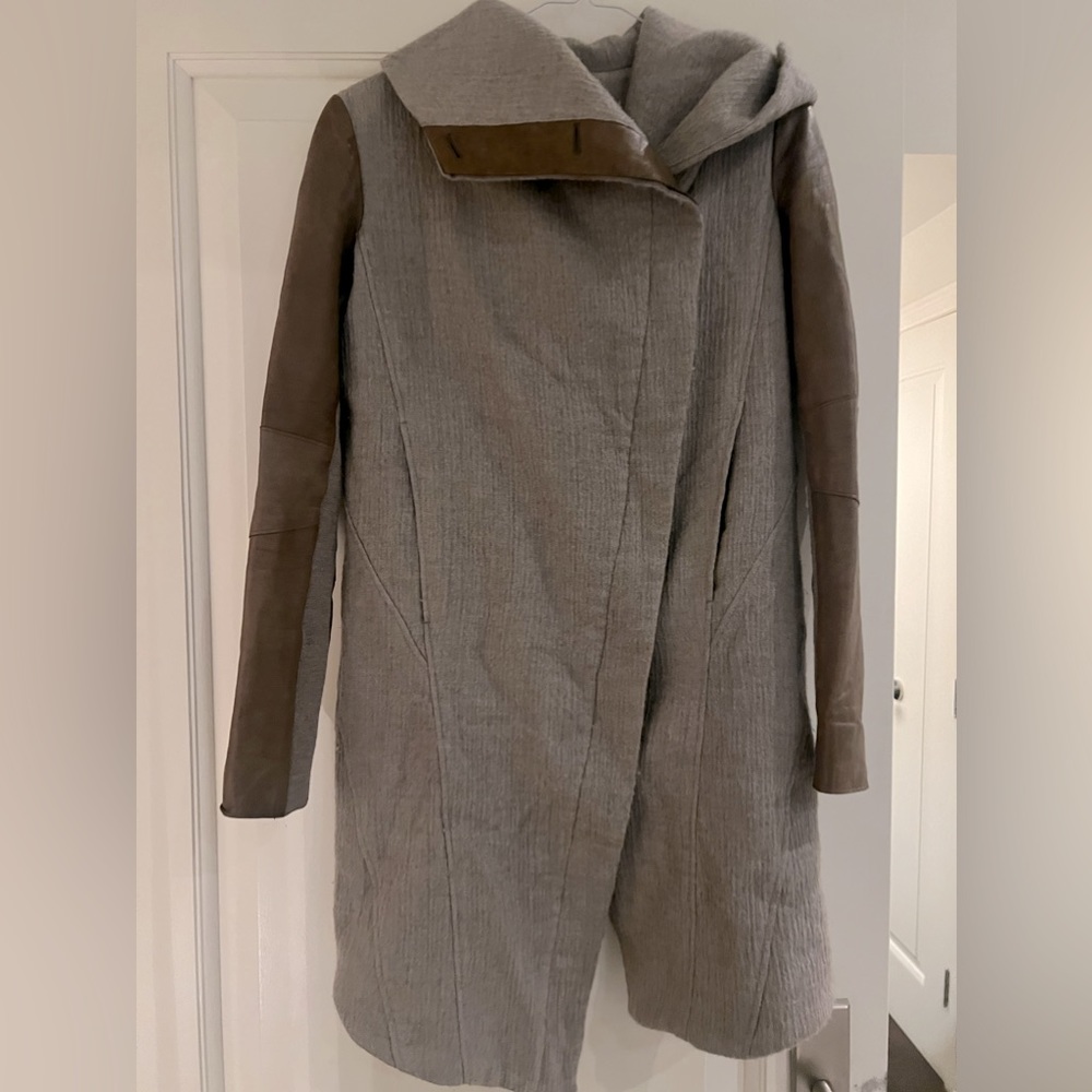 Helmet Lang wool and leather coat, size P (XS)